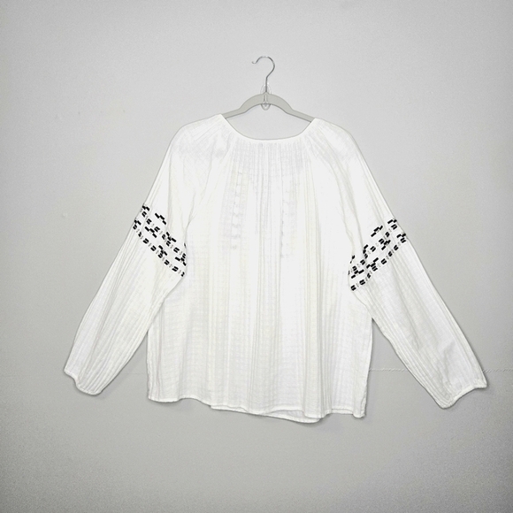 New Directions Cotton Tunic Top. White And Black. 2X - Picture 7 of 10